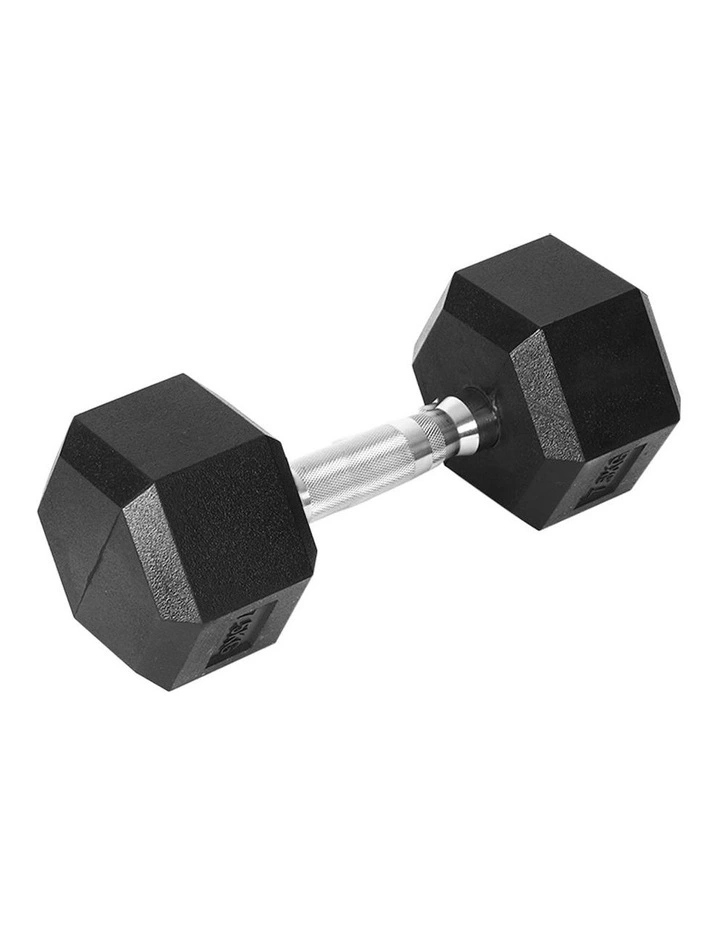 Rubber Home Gym Weight Fitness Training Hex Dumbbell 17.5kg in Multi image 1
