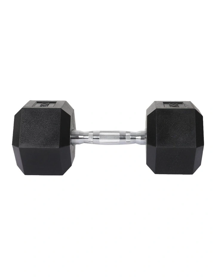 Rubber Home Gym Weight Fitness Training Hex Dumbbell 17.5kg in Multi image 2
