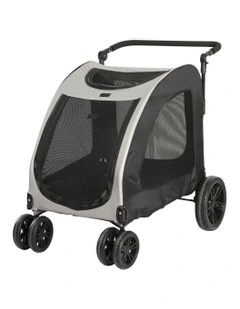 Pram Carrier Travel Foldable 4 Wheels Pet Stroller 50kg in Black
