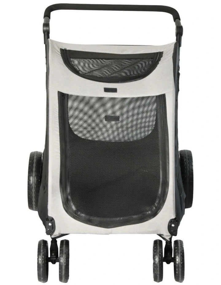 Pram Carrier Travel Foldable 4 Wheels Pet Stroller 50kg in Black image 4