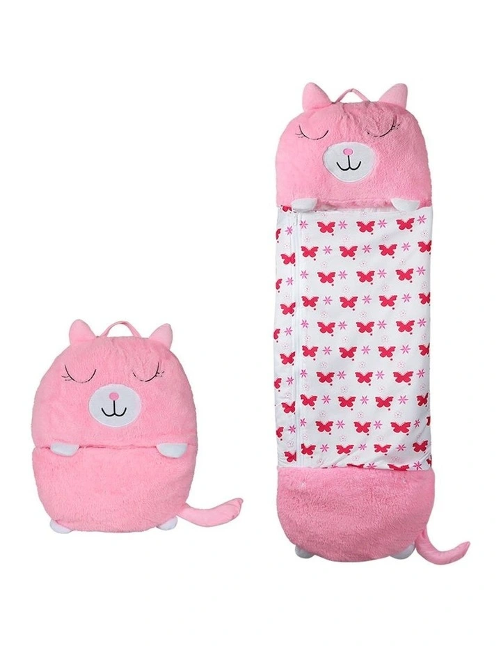 Cat Pillow Stuffed Sleeping Bag 135cm S in Pink image 1