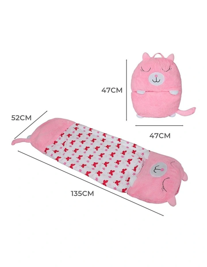 Cat Pillow Stuffed Sleeping Bag 135cm S in Pink image 3