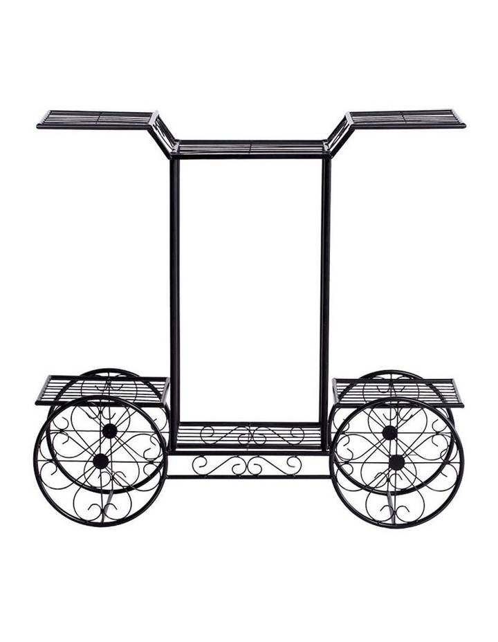 Outdoor Indoor Plant Stand 4 Wheeler 2x in Black