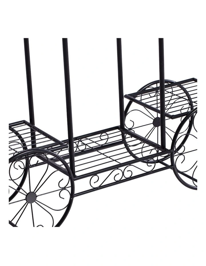 Outdoor Indoor Plant Stand 4 Wheeler 2x in Black image 5