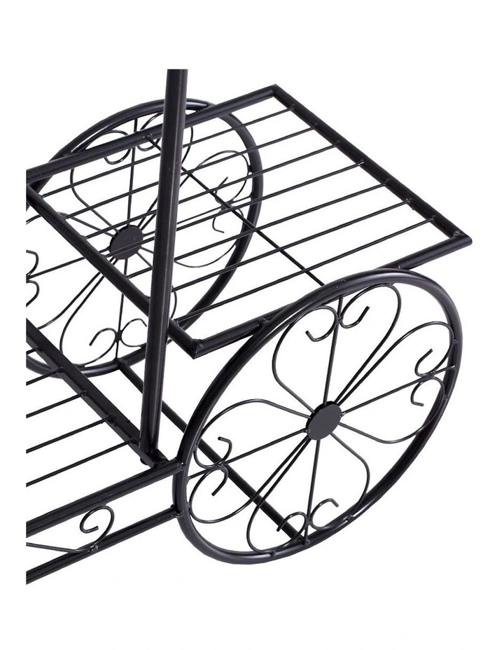 Outdoor Indoor Plant Stand 4 Wheeler 2x in Black image 6