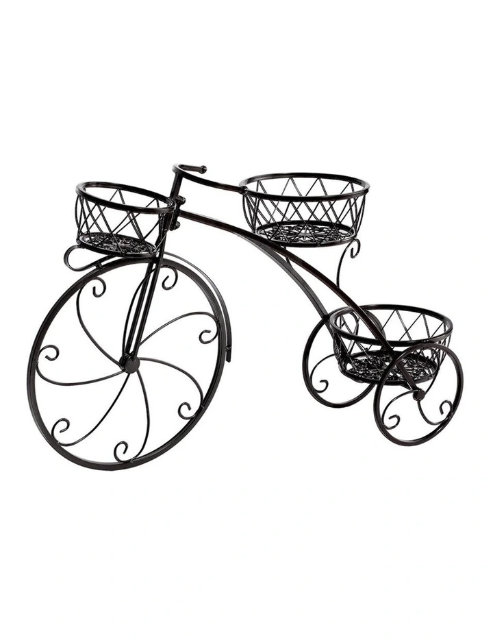 Outdoor Indoor Metal Plant Stand in Black image 1