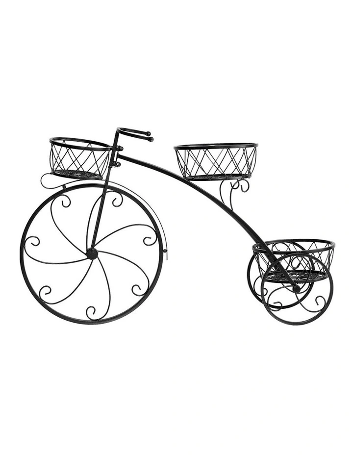 Outdoor Indoor Metal Plant Stand in Black image 2