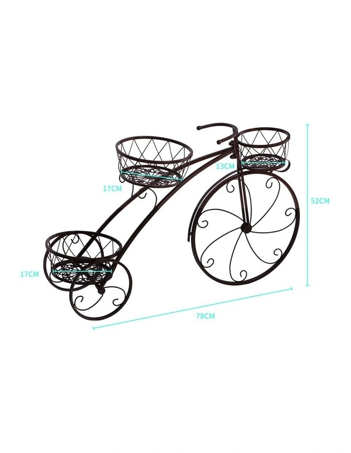 Outdoor Indoor Metal Plant Stand in Black image 3