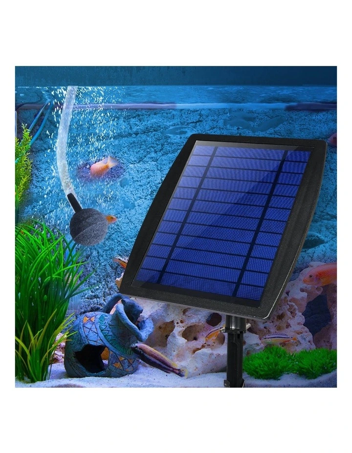 Solar Oxygenator Air Pump Powered Pool Water Pond Outdoor Fish Oxygen Tank in Black image 7