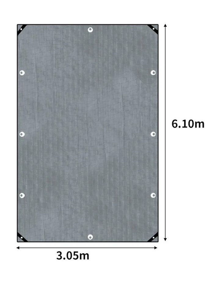 Waterproof Heavy Duty Tarps 3.05 x 6.10m in Grey/Black image 3