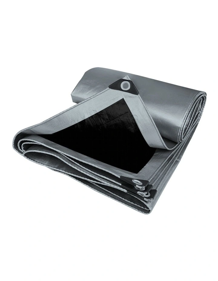 Waterproof Heavy Duty Tarps 4.3 x 6.1m in Black/Grey image 1