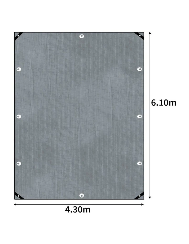 Waterproof Heavy Duty Tarps 4.3 x 6.1m in Black/Grey image 3