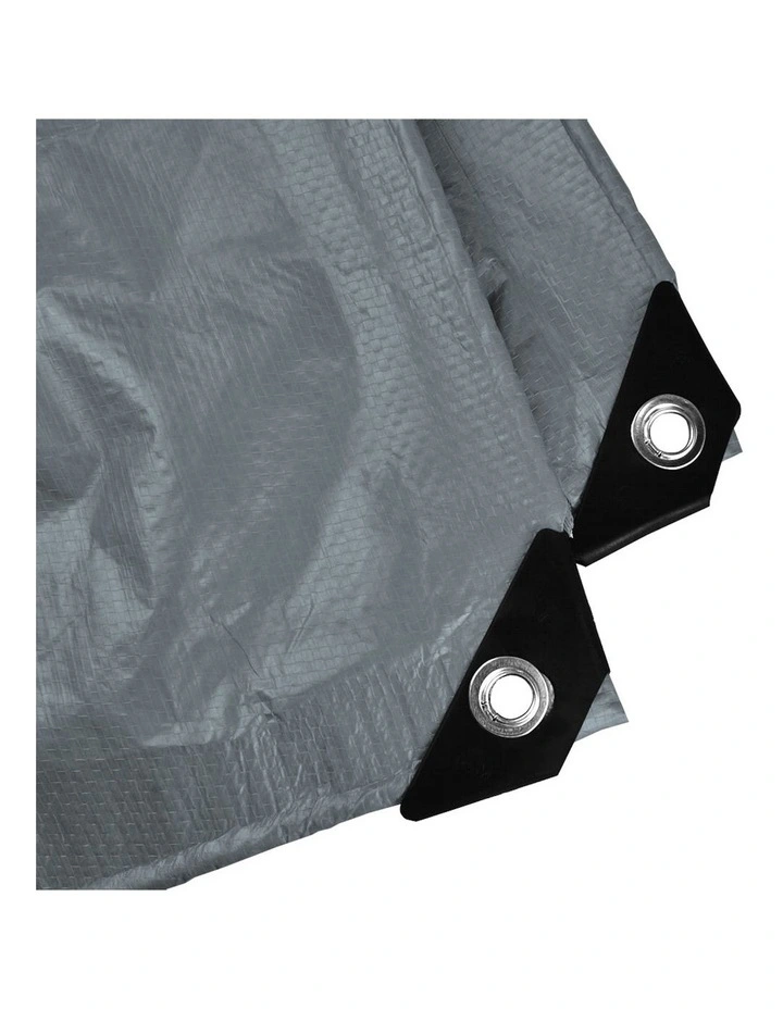 Waterproof Heavy Duty Tarps 4.3 x 6.1m in Black/Grey image 4