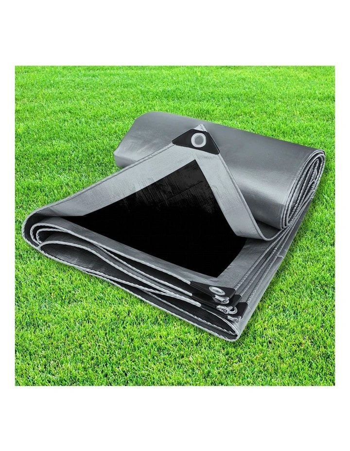 Waterproof Heavy Duty Tarps 4.3 x 6.1m in Black/Grey image 7