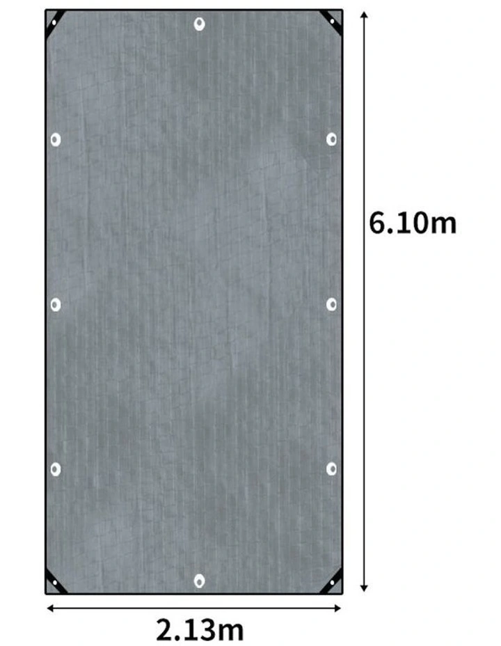 Waterproof Heavy Duty Tarps 2.13 x 6.1m in Grey/Black image 3
