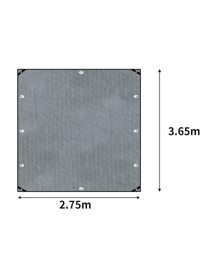 Waterproof Heavy Duty Tarps 2.75 x 3.65m in Grey/Black image 3