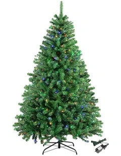 Artificial LED Pre Lit Christmas Tree 2.1m with Lights 8 Mode in Green
