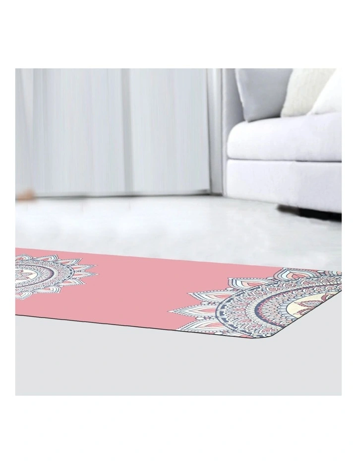 1mm Thick Lightweight Foldable Yoga Mat with Bonus Carry Bag in Pink image 7