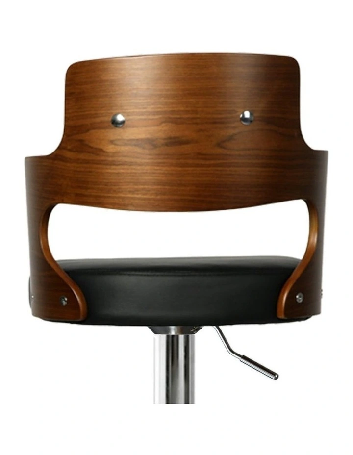 Kitchen Wooden Bar Stools x2 in Black/Silver image 4