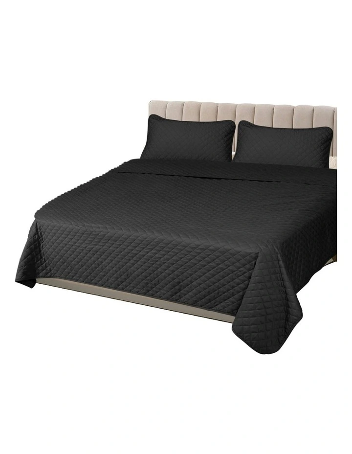 DreamZ Queen Size Bedspread Pillowcases Set In Dark Grey MYER