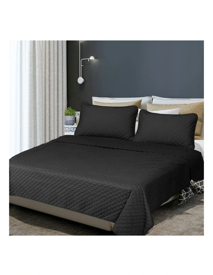 DreamZ Queen Size Bedspread Pillowcases Set In Dark Grey MYER