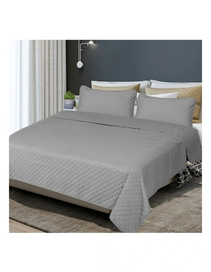 DreamZ Queen Size Bedspread Pillowcases Set In Grey MYER