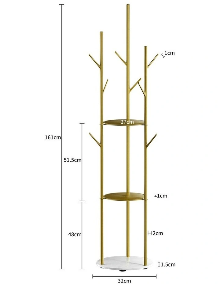 Metal Clothes Stand Hanger in Gold image 3