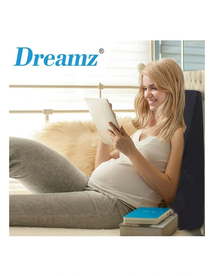 Cool Gel Memory Foam Bed Wedge Pillow in Black image 7