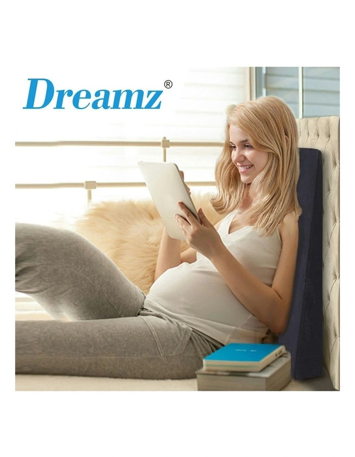 2x Cool Gel Memory Foam Bed Wedge Pillow in Black image 7