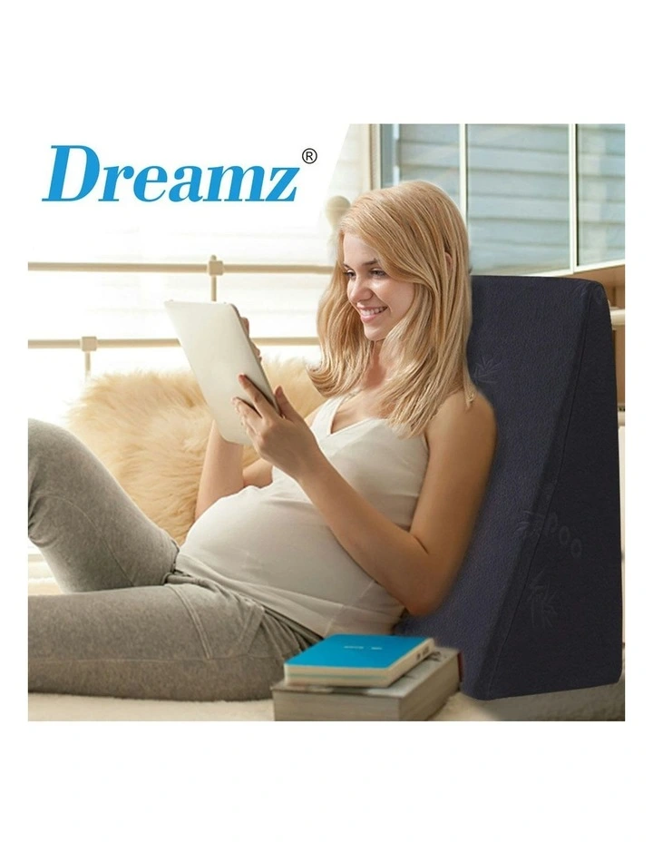 Cool Gel Memory Foam Bed Wedge Pillow in Black image 7