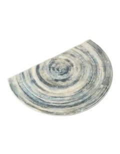 Half Moon Semi-Circle Velvety Non Slip Entrance Floor Rug 60x90 in Multi