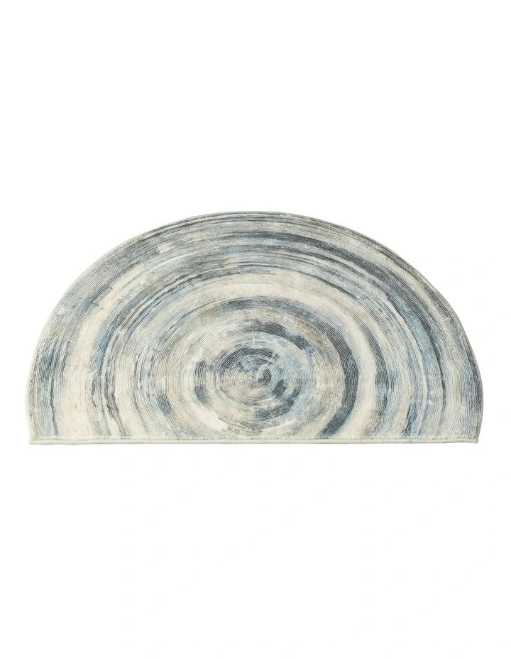 Half Moon Semi-Circle Velvety Non Slip Entrance Floor Rug 60x90 in Multi image 2