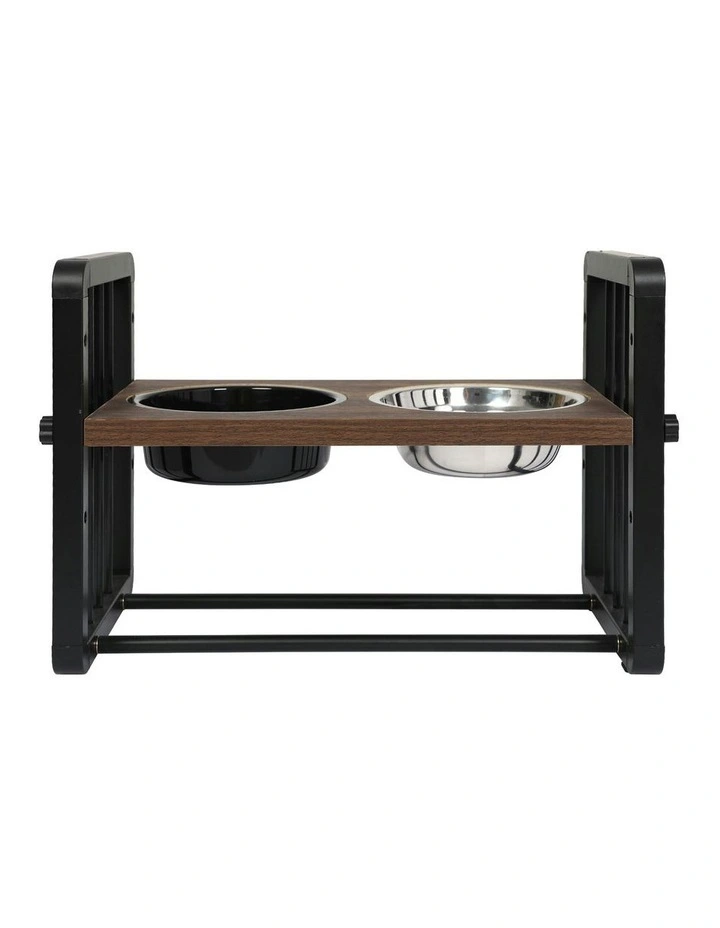 Pet Feeder Elevated Dual Raised Medium Water Food Bowl in Multi image 2
