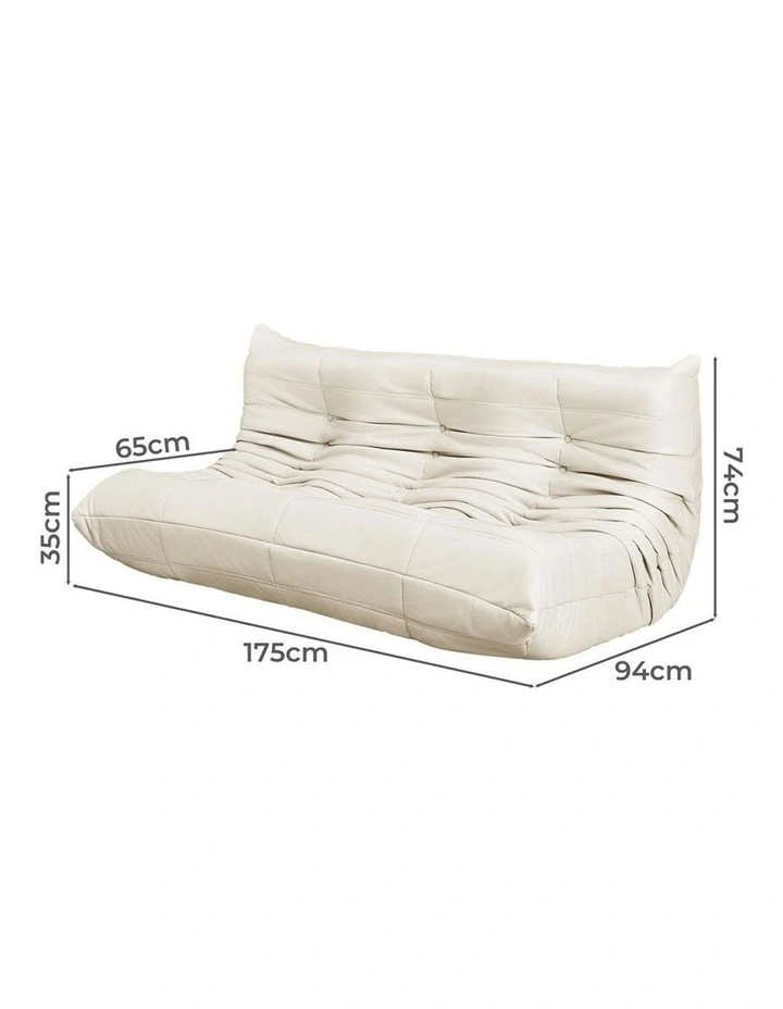 3 Seater Floor Caterpillar Sofa Chair in Beige image 3