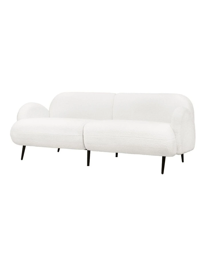 3 Seater Boucle Sofa in White image 4
