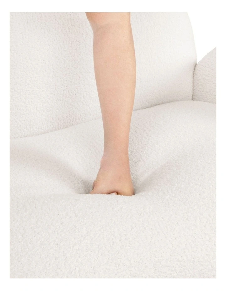 3 Seater Boucle Sofa in White image 6