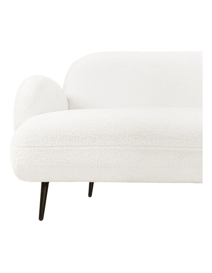 3 Seater Boucle Sofa in White image 7