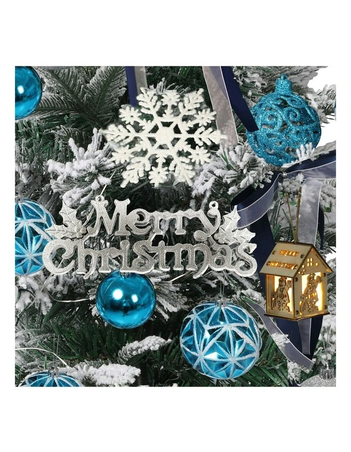Christmas Tree 0.6M 2Ft Fairy Lights Snow Flocked Xmas Ornaments in Multi image 6