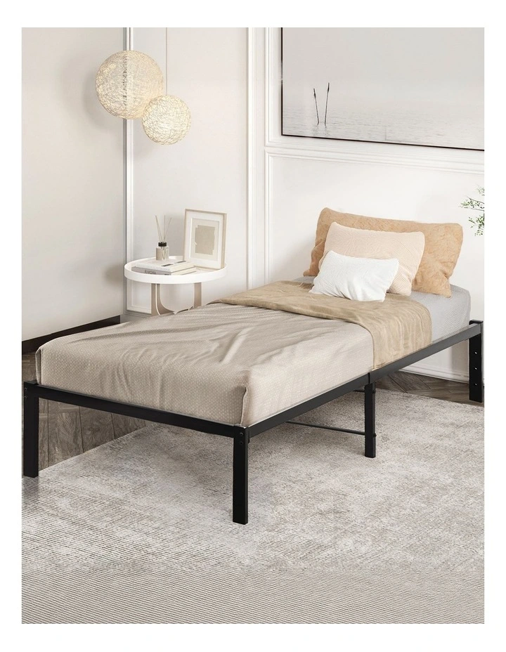 Heavy Storage Double Foundation Metal Bed Frame in Black image 1