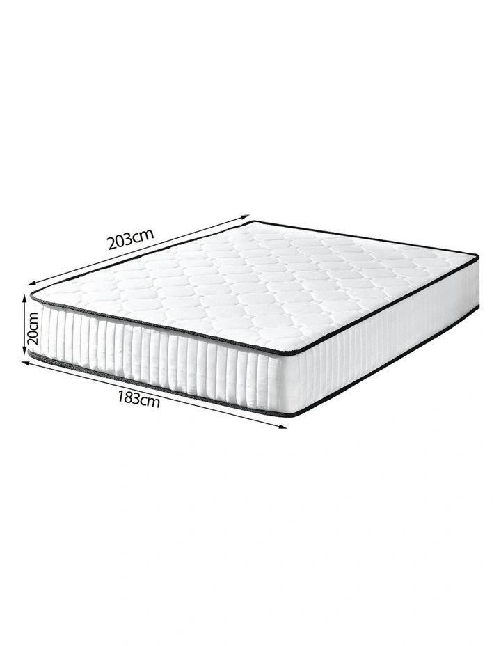Top Foam Medium Firm King Size Spring Mattress 20cm in White image 3