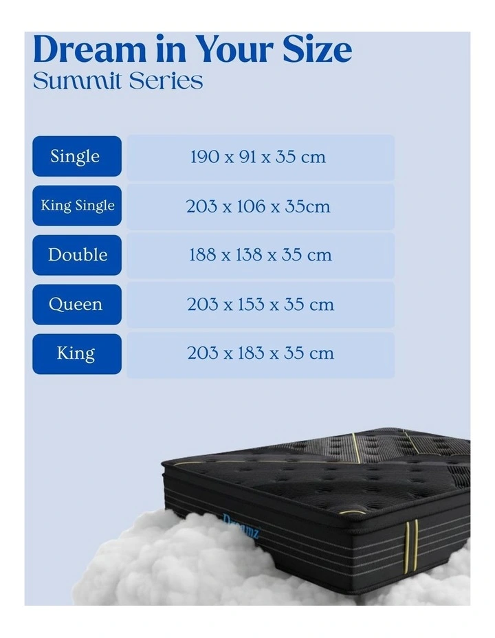 35cm Bamboo Euro Top Spring Mattress  - SUMMIT image 5