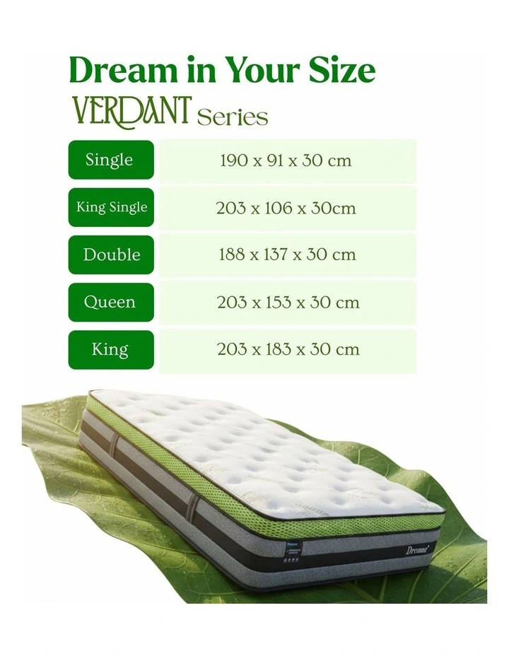 30CM Cooling Mattress Euro Top 7 Zone - VERDANT image 5