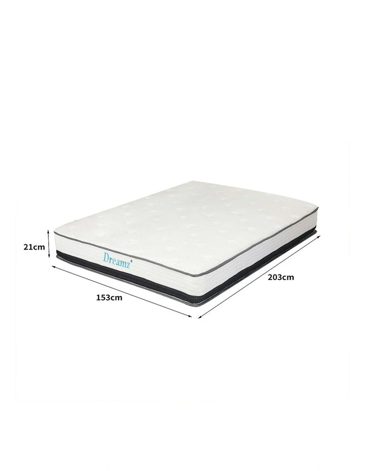 Pocket Spring Mattress HD Foam Medium Queen 21cm in White image 3