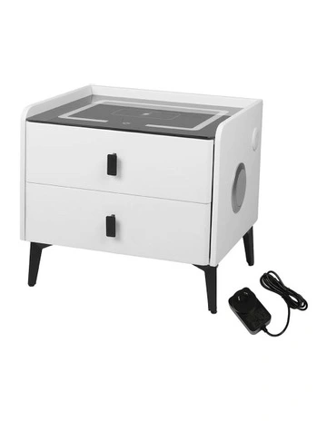 Smart Bedside Table in White