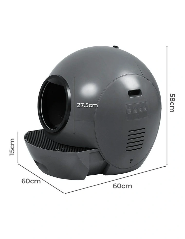 Self-Cleaning Enclosed Kitty Toilet in Black image 3