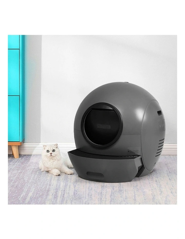 Self-Cleaning Enclosed Kitty Toilet in Black image 7