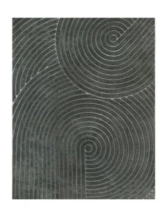 Soft Polyester Carpet Non Slip Plush Geometric Floor Rug in Grey