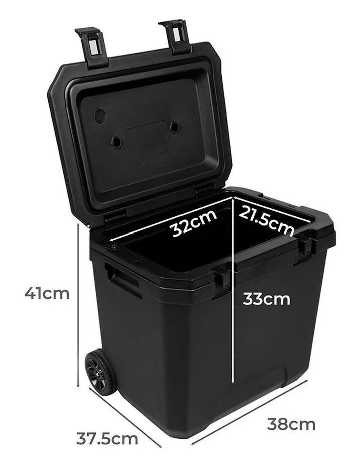 Cooler Ice Box 27L/43L Portable Chest Trolly For Camping BBQ Picnic image 3