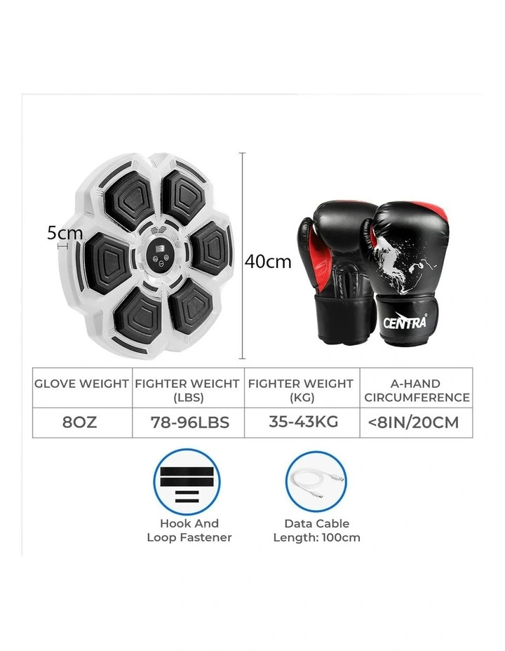 Electronic Smart Music Punching Box With Boxing Glove 8 OZ in Grey image 7