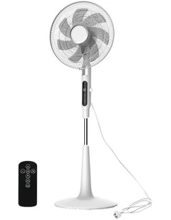 Pedestal Fan Tilt & Oscillating 28 Speed Cooler Timer Adjustable Height in White